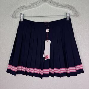 Lacoste Live Skirt Womens XS Pleated Preppy Tennis Golf Retro Lightweight NEW